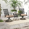 Tangkula Patio Metal Swivel Chairs Set of 4 Fabric Bistro Chairs w/ Curved Armrests - 2 of 4