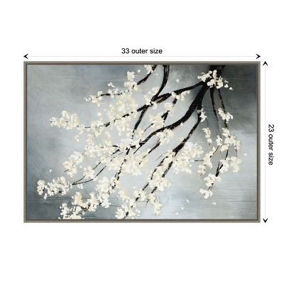 Cherry Blossom Branches Framed Canvas Wall Art 33" x 23"