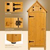 Gulches 30.3"L X 21.3"W X 70.5"H Outdoor Storage Cabinet Tool Shed Wooden Garden Shed  Natural - 3 of 4