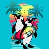 Girl's Design By Humans Penguin Summer Vacation By clingcling T-Shirt - 2 of 3