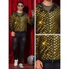 Lars Amadeus Men's Long Sleeves Shiny Metallic Sequins Argyle Printed Hooded Jacket - 4 of 4