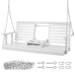VEVOR Wooden Porch Swing 5 ft, Patio bench swing for Courtyard & Garden, Upgraded 880 lbs Strong Load Capacity - 1 of 4