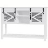 COZONY Farmhouse Entryway Table with Sliding Barn Doors, Industrial Console Table with Storage - 2 of 4