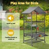 65.7" Double-Layer Reinforced Metal Parrot Breeding Cage, Large Aviary with 4 Silent Casters + Removable Tray & Feeders for Macaws/African Grey - 3 of 4