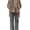 Women's Cara Leopard Denim Poplin Tie Top - Sofie the Label - 3 of 3