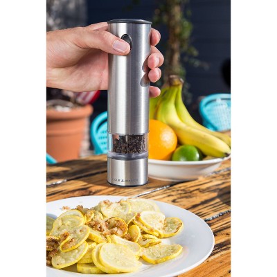 Stainless Steel Electric Salt and Pepper Grinder Set with LED Light