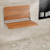 VEVOR Folding Teak Shower Seat,20.9x16'' Unfolded,Wall Mounted Fold Up Shower Bench with 500 lbs Load Capacity,Home Care Fold Down Shower Chair,Brown - 2 of 4
