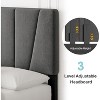 Twin/Full/Queen/King Size Bed Frame With Adjustable Headboard, Linen Upholstered Platform Bedframe With Strong Wooden Slats, Mattress Foundation, No - 3 of 4