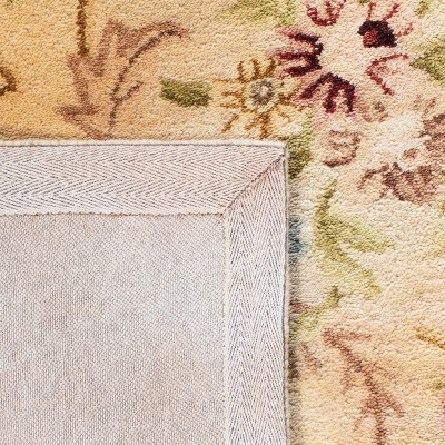 Beige and Light Gold Handmade Wool Tufted Area Rug