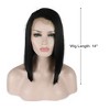 Unique Bargains Women's Halloween Medium Long Straight Hair Lace Front Wigs with Wig Cap 14" Black 1PC - image 2 of 4