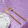 Wikineon Sequin Tablecloth 90x90inch Lilac Square Lavender Sequined Fabric Drapes Shiny Party Tablecloth Glitter Table Cloth Wedding Table Decorations - 4 of 4