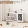 Whisen 3-in-1 Kids Bookshelf and Toy Storage Cabinet with Chalkboard, Dual Open Shelves - White - 4 of 4