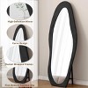 SEVOBAL Full Length Mirror 63" x 24" Flannel Wrapped Wooden Frame Irregular Wavy Design for Bedroom Living Room, Black, 63"*24"*3.34" - 3 of 4