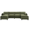 Hyleory Corduroy U-Shaped Sectional Sofa, 4-Seater Couch with 2 Movable Ottomans, Modular Living Room Furniture - 2 of 4