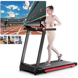 DeerRun 2.5HP Folding Treadmill APP Control , 300LB Walking Pad Running Data Analysis, Gift Smart Treadmills ,BlackRed - 1 of 4
