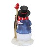 8.75 In Snowman With Cardinals. Holly Tree Snow Figurines - 2 of 3