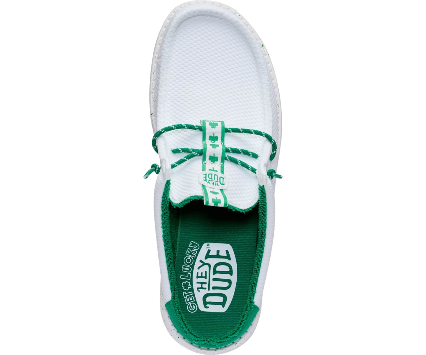 HEYDUDE Men Wally Slip Shamrock, White/Green, 10, цвет: Белый — фото 3