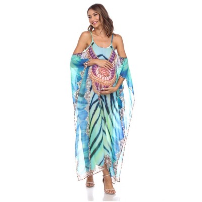 Maternity Plus Size Sheer Maxi Caftan - White Mark
