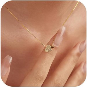 S925 Silver & 14K Gold Plated Heart Necklace: Dainty CZ Infinity Love with Opal & North Star Pendant, Trendy Birthday Gift for Mom/Daughter - 1 of 4