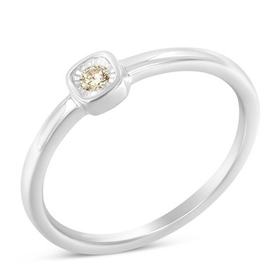 Silver 1/20 Cttw Diamond Square Cushion-Shaped Miracle Promise Ring - 8