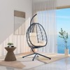 NicBex Swing Chair Outdoor with Stand Rattan Outdoor Egg Chair with Cushions and Seat for Balcony - 2 of 4