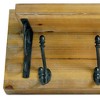 HomeRoots 6" Black And Brown Metal And Solid Wood Five Hook Wall Mount Coat Rack - 4 of 4