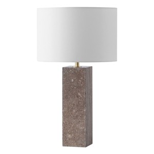 Feliciano Travertine Table Lamp - CTL1075 - Dark Brown/White - Safavieh Couture - 1 of 4