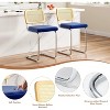 SEVOBAL Dining Chairs, Counter Height Bar Stools Set of 2, Upholstered Velvet Barstools for Dining Room, 24 inch, Blue, 17.7"*18.9"*37.4" - 2 of 4