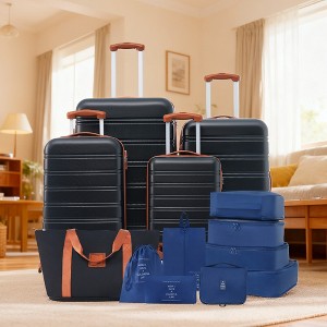 KWPZQEB 5 Piece Luggage Set Carry on Suitcase with ABS+PC hardshell, Spinner Wheels & TSA Lock (16/20/24/28/Bag) - 1 of 4