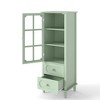 Gulches Minimalist Mint Green Buffet Cabinet - Double Glass Doors & Drawer, Modern Wooden Sideboard for Living Room/Dining Room/Entryway - 4 of 4
