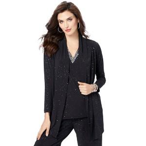 Roaman's Women's Plus Size Ultrasmooth Fabric Long-Sleeve Cardigan - 1 of 4