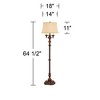Barnes and Ivy Traditional Floor Lamp Candelabra Style 4-Light 64.5" Tall Italian Bronze Bell Shade for Living Room Reading Bedroom - 4 of 4