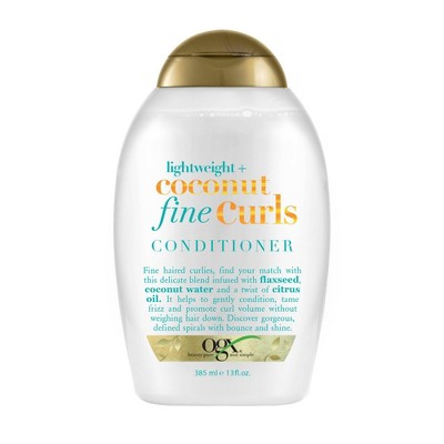 OGX Lightweight + Coconut Fine Curls Conditioner, Lightweight, Coconut Water Conditioner -  13 fl oz