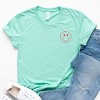 Simply Sage Market Smiley Face Outline Mini Puff Print Short Sleeve Tee - 3 of 4