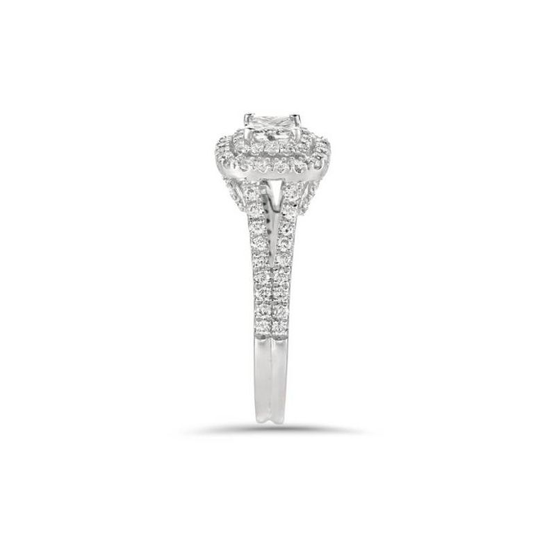 Pompeii3 1ct Princess Cut Diamond Double Halo Engagement Ring 14K White Gold, 2 of 5