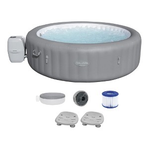 Bestway SaluSpa Grenada AirJet Inflatable Hot Tub with 190 Soothing Jets and Underwater Non Slip Pool and Spa Seat with Adjustable Legs, Gray (2 Pack) - 1 of 4