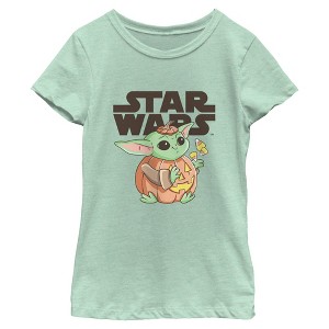 Girls Star Wars: The Mandalorian Grogu Pumpkin Costume T Shirt - 1 of 4