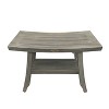 CoastalVouge® Satori® 24" Teak Wood Shower Bench with Shelf in Antique Gray Finish - 4 of 4
