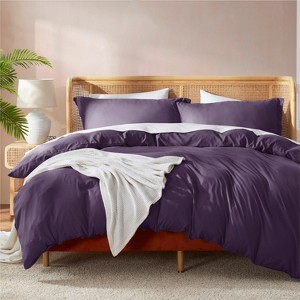 Nestl Soft Double Brushed Microfiber Duvet Cover Set with Button Closure - 1 of 4