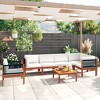 vidaXL Garden Lounge Set Cream Solid acacia wood Large Seats Lots - 2 of 4