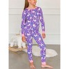 RuffleButts SoftSnooze Big Girls Ruffle Long Sleeve Pajama Set - 3 of 4