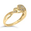 14K Yellow Gold Plated Silver 1/10 Cttw Diamond Composite Halo Engagement Ring - 3 of 4