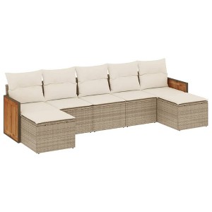 vidaXL Garden Sofa Set Beige - 1 of 4