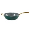 Frok 13" Frying Pan Wok Skillet Quick Heat Aluminum - Ceramic Nonstick Cookware W/ Lid - 3 of 4