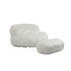 CENGHU Bean Bag Chair, Accent Beanbag Sofa Chair with Ottoman, Soft Faux Fur Bean Bag Chairs for Adults/Kids, White - 2 of 4