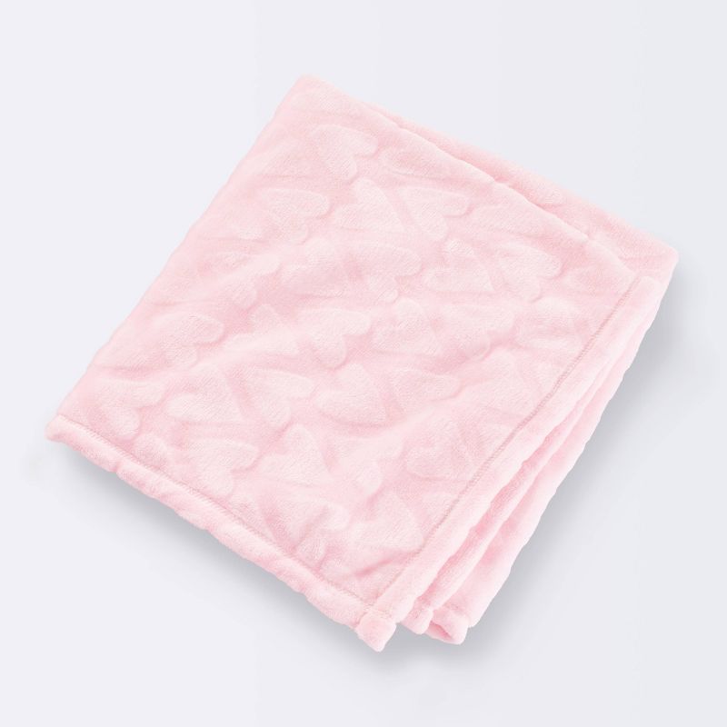 Hearts Plush Embossed Baby Blanket - Pink - Cloud Island&#8482;, 1 of 8