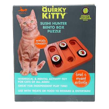 Quirky Kitty Bento Box Puzzle Cat Toy - Brown