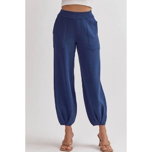 Women's Knit High Waisted Joggers - entro - 1 of 4