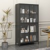 Metal Sideboard Cabinet, Accent Storage Cabinet with doors, Modern Coffee Bar Cabinet with Adjustable Shelves 200lbs Capacity for Kitchen-The Pop Home - 3 of 4