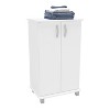 Michigan 2 Door Storage Cabinet White - Polifurniture: Laminated Engineered Wood, 5 Fixed Shelves, Modern Accent Furniture - 4 of 4
